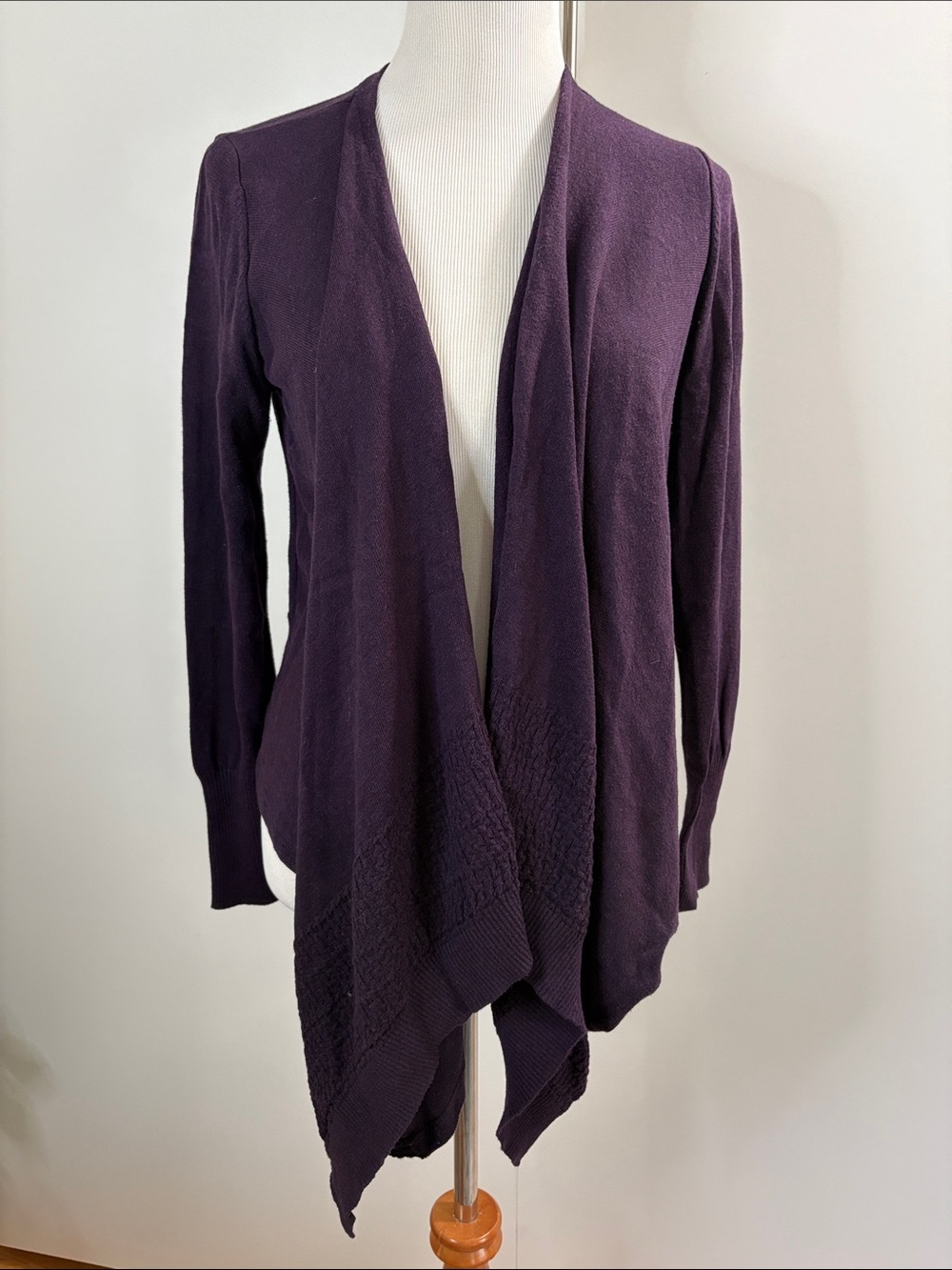 CAbi Deep Purple Open-Front Draped Cardigan M | Style 3644